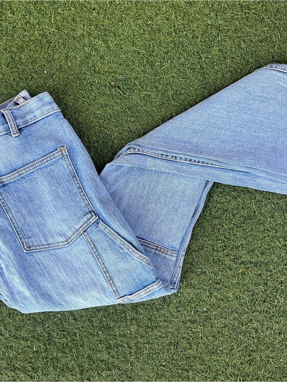 John Galt Classic Light Blue Cargo Women's Jeans - Casual Straight Fit
